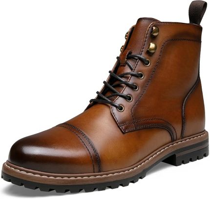 Premium Leather Cap Toe Casual Boots