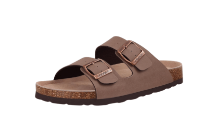 Unisex Cork Footbed Slide Sandal, Arch Support Summer Outdoor Sandals with Adjustable Buckle for Women and Men